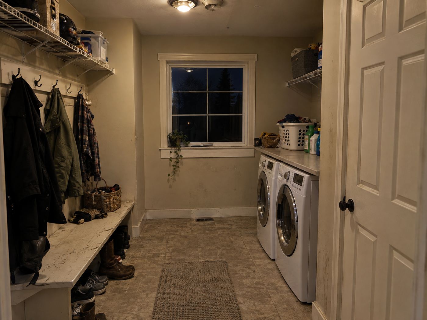 Mudroom & laundry before remodel