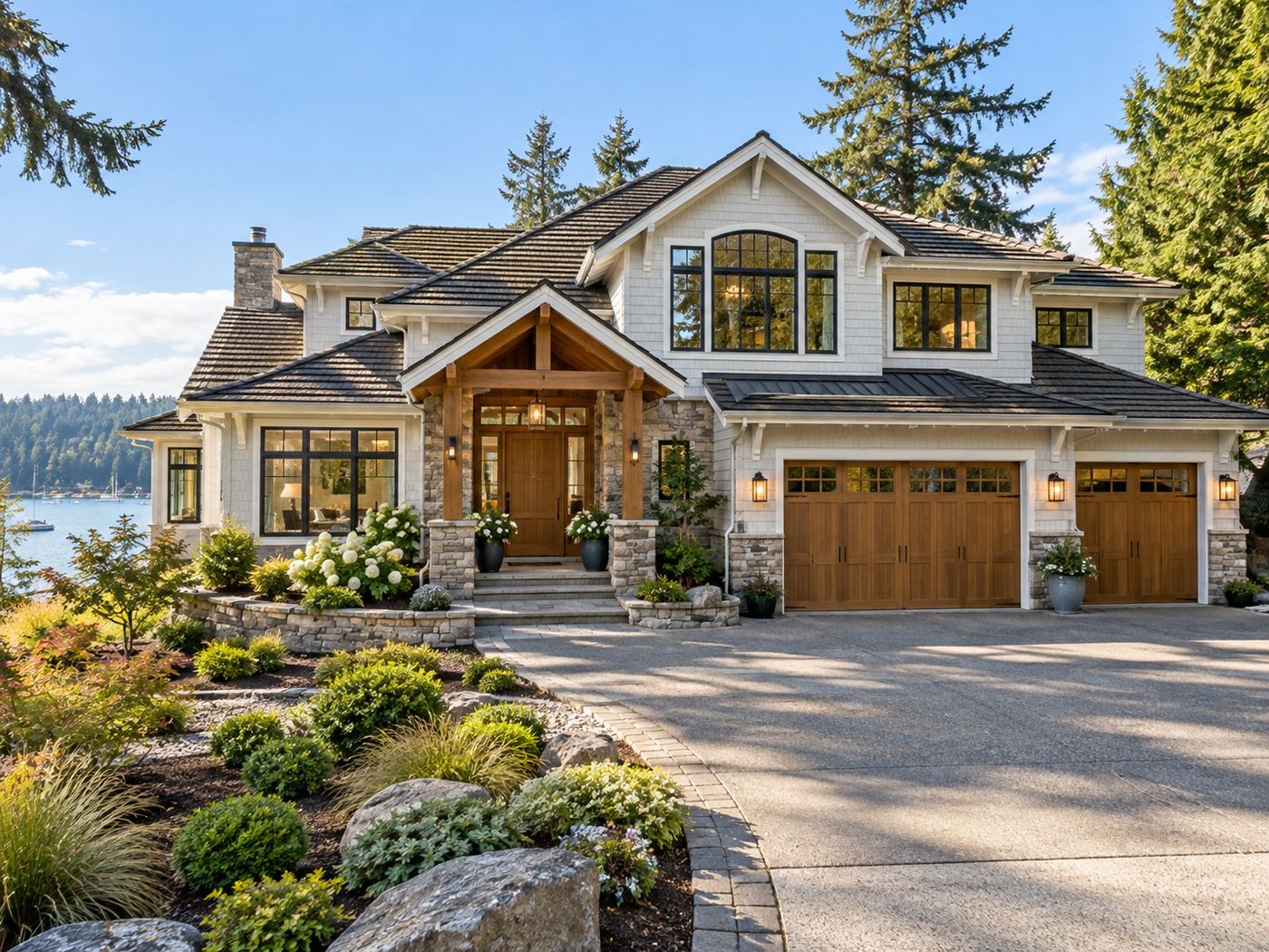Exterior after remodel, Fox Island Coastal Home