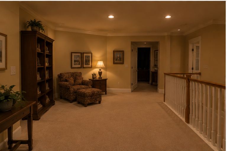 Upstairs common area before remodel