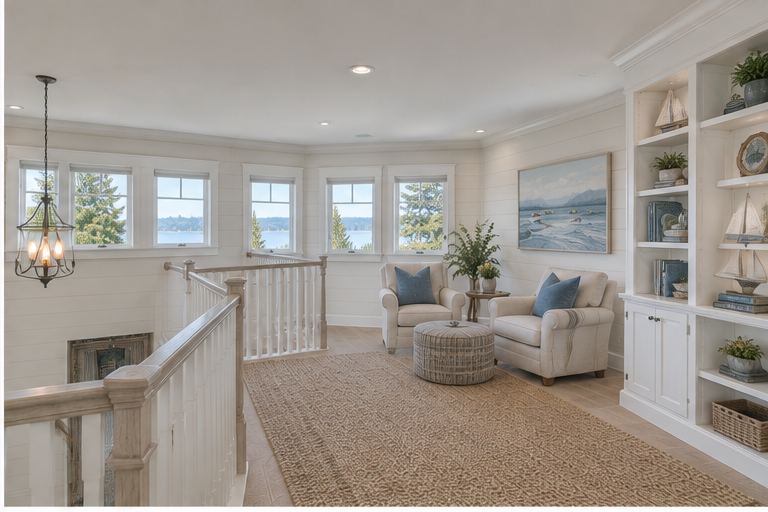 Upstairs common area after remodel, Gig Harbor Weekend House