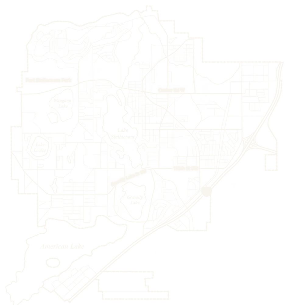 Line map of Lakewood, Washington