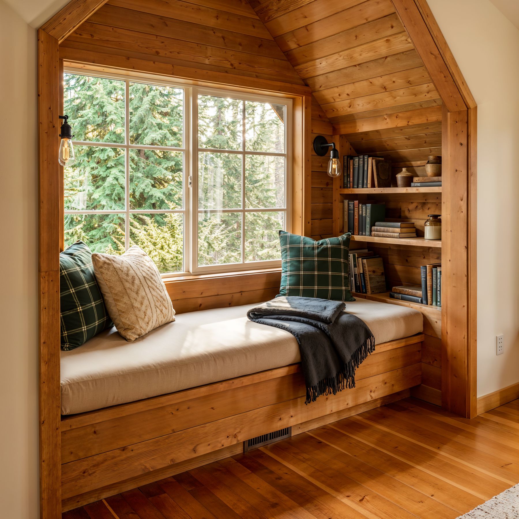 Reading nook after remodel, Packwood Mt. Rainier Cabin